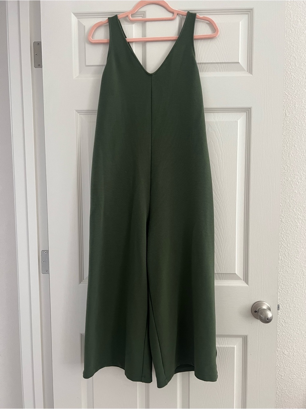 Old Navy Olive Green V-Neck Wide-Leg Jumpsuit